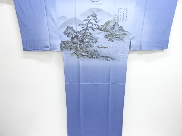 未使用品　風景模様男物長襦袢(キングサイズ)